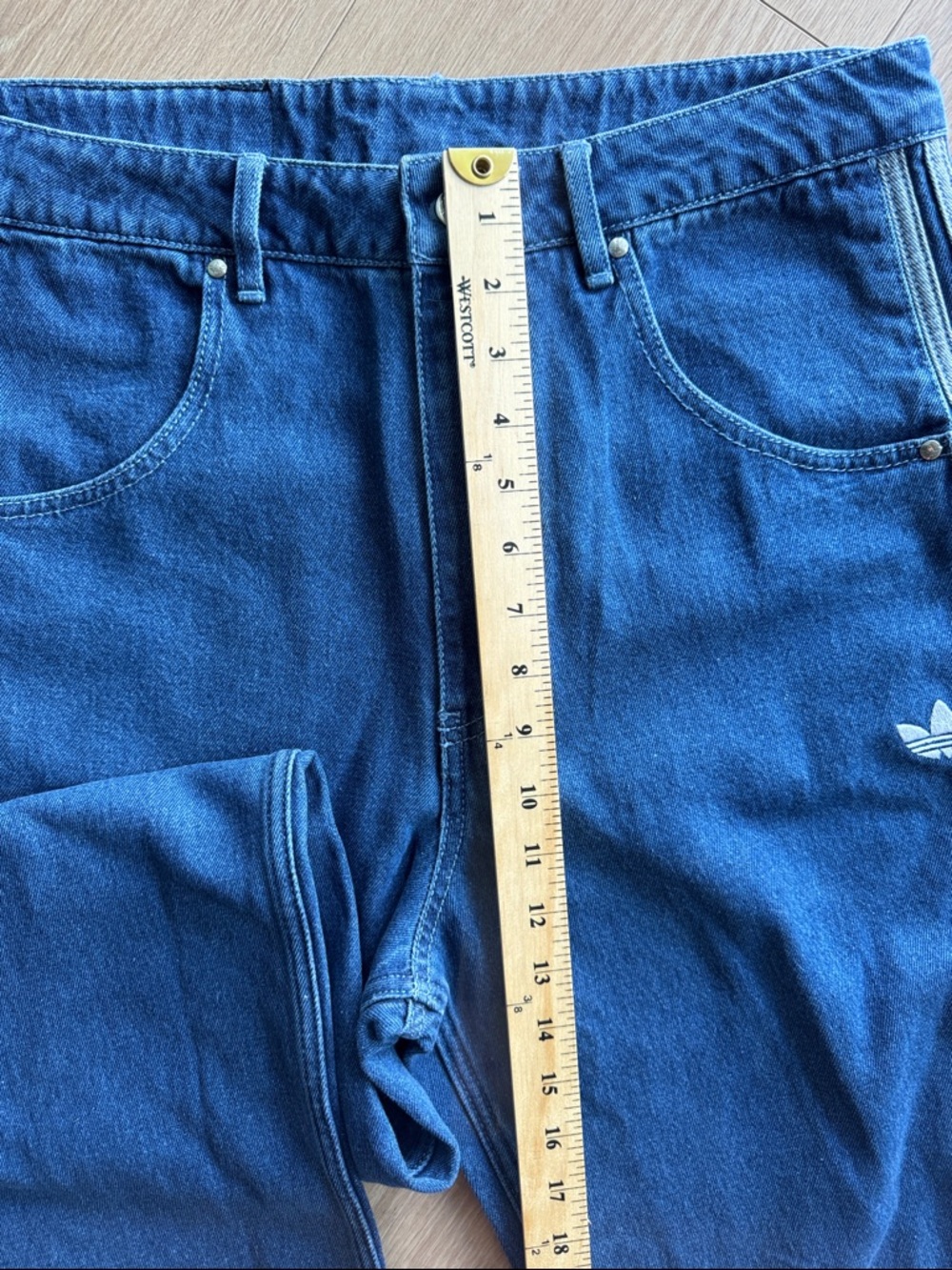 adidas Adicolor Firebird Pants Medium Blue Denim Size 34 - Picture 15 of 16